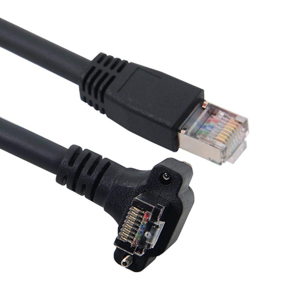 Cablecc RJ45 Vision Flexibles Patchkabel mit Schraubverriegelung CAT6 für Gigabit Ethernet CCD Daten und Tray High-Flex (Aufwärtswinkel)