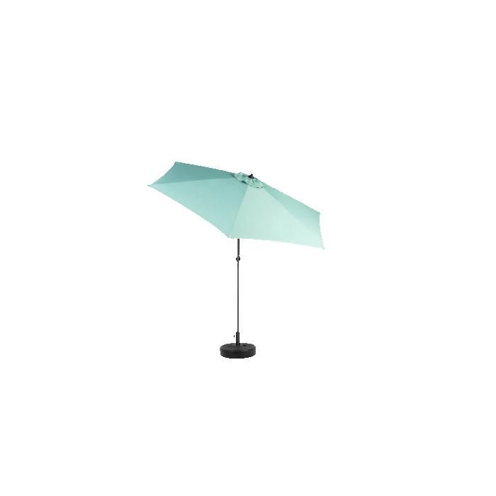 Parasol extérieur rectangulaire double face de 2,7 m avec manivelle (vert clair) (sans pied)