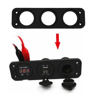 Supporto Interruttore Caricabatterie Accendisigari Piastra di Montaggio Voltmetro Pannello USB per Auto 1/2/3 Fori per Interni Auto Nave Moto Camion