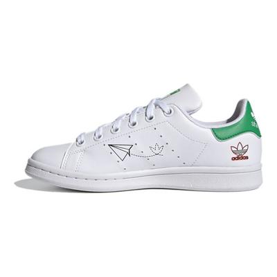Stan Smith J Girls Rule - White Kids Sneakers Cloud-White Vivid-Green FX5976