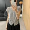Women's Hollow Ice Silk Knitted Cardigan Summer French Temperament Short Knitted Top