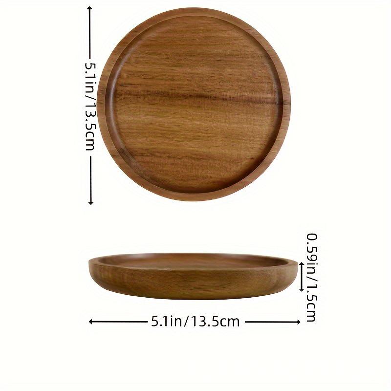 Japanese Acacia Wooden Multi-Function Tray: Kitchen Fruit and Teacup Plate