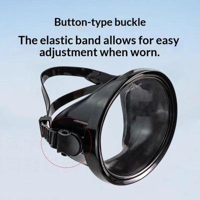 Oval Diving Mask Spearfishing Mask Classic Retro-Style Panoramic Wide View Goggles Tempered Glass Lens For Adults