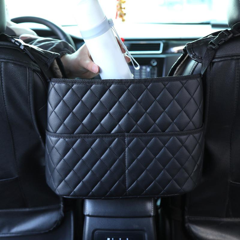 1 Stück Große Kapazität Leder Tasche Auto Mittelplatz Aufbewahrungsnetz Sitzlehne Aufbewahrung Waren Hänge Tasche Auto Stuhl Rücken Zubehör