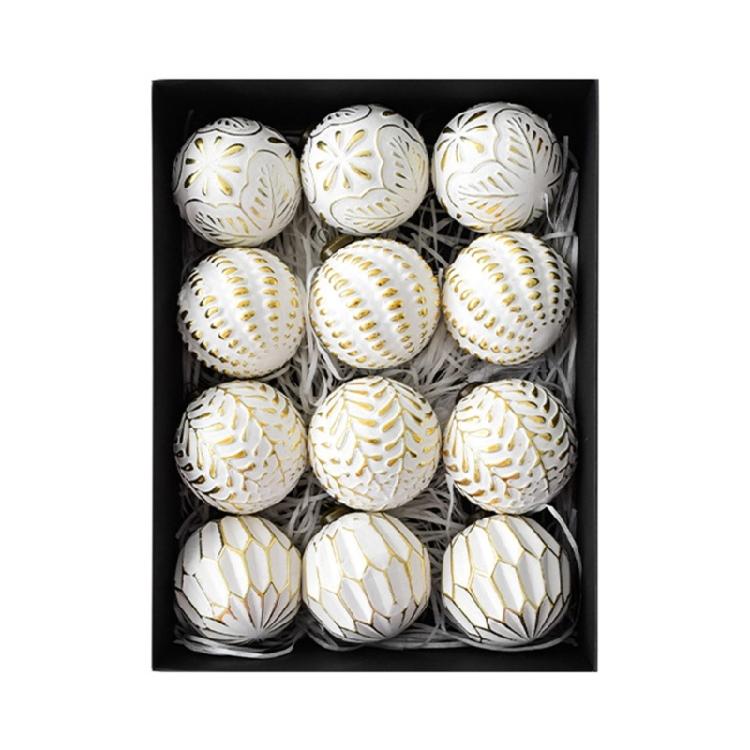 12Pcs Shimmering Christmas Ball Ornament 8cm Shatterproof Christmas Baubles Hanging Decorations for Tree Wreath Mantels