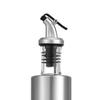 Glass Oil Bottle with Stainless Steel Shell Kitchen Cooking Press Controllable Condiments Storage Supplies S
