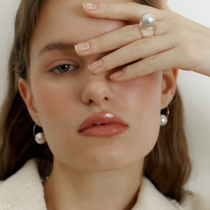 LOVE ME MONSTER Soft Silver Pearl Ring