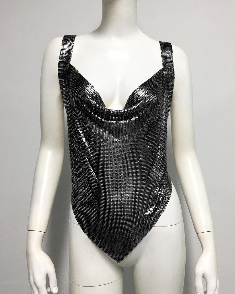 Trendy europäische und amerikanische Damen-Pailletten-Metallic-Hosenträgertops – Neues und stilvolles Design