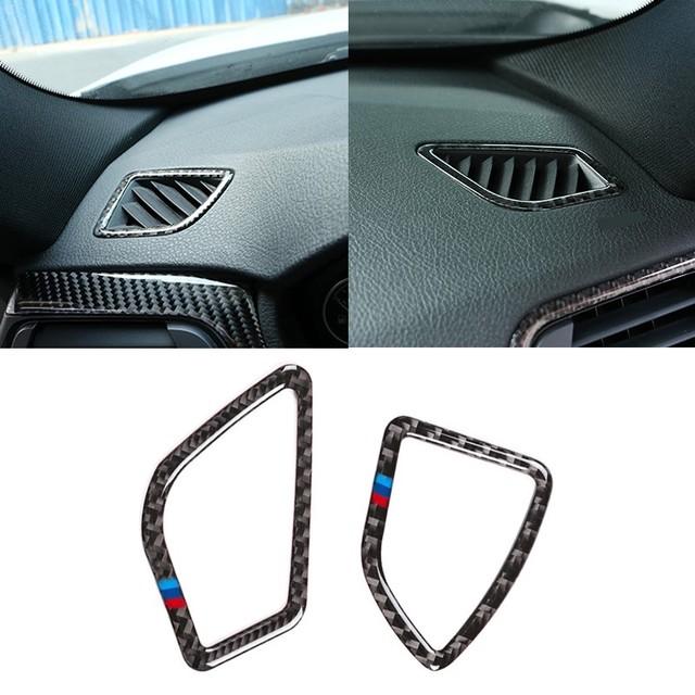 Real Carbon Fiber Car Interior Center / Side Air Conditioning Air Outlet Vent Cover Trim For BMW 3 4 Series F30 F32 2013-2018