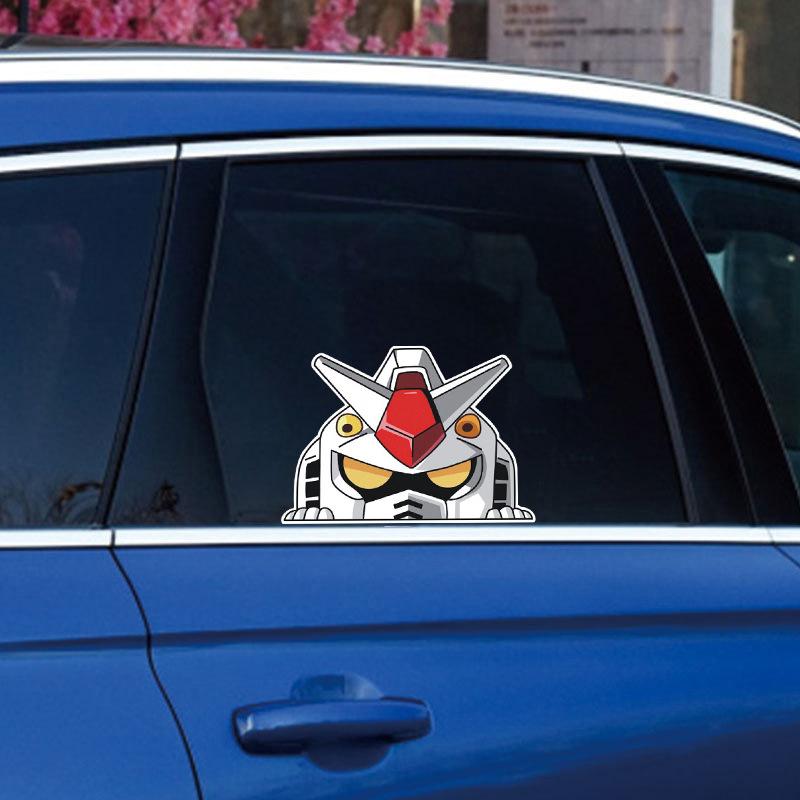 Funny Gundam Rx-78 Peeking Anime Car Sticker Vinyl Pvc Decal