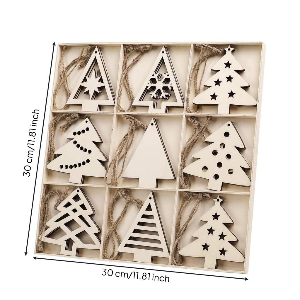 Wooden Christmas Hanging Ornament Rustic Unfinished Wood Blank