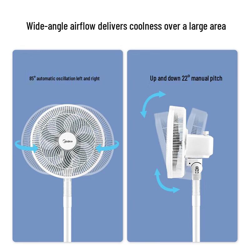 Midea 12-inch 7-Blade Convertible Electric Fan CN Plug (adapter Included)
