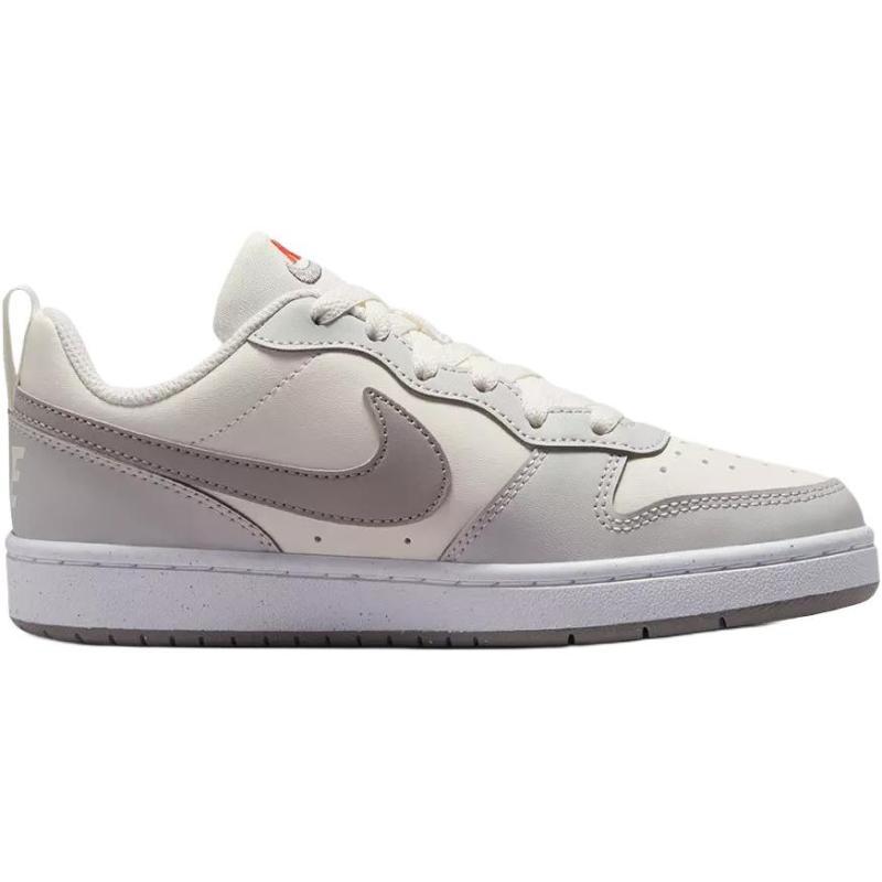 Nike Court Borough Anti Slip Wear Resistant Low Top Kids' Skateboarding Shoes Gray/White Sneakers DV5456-127