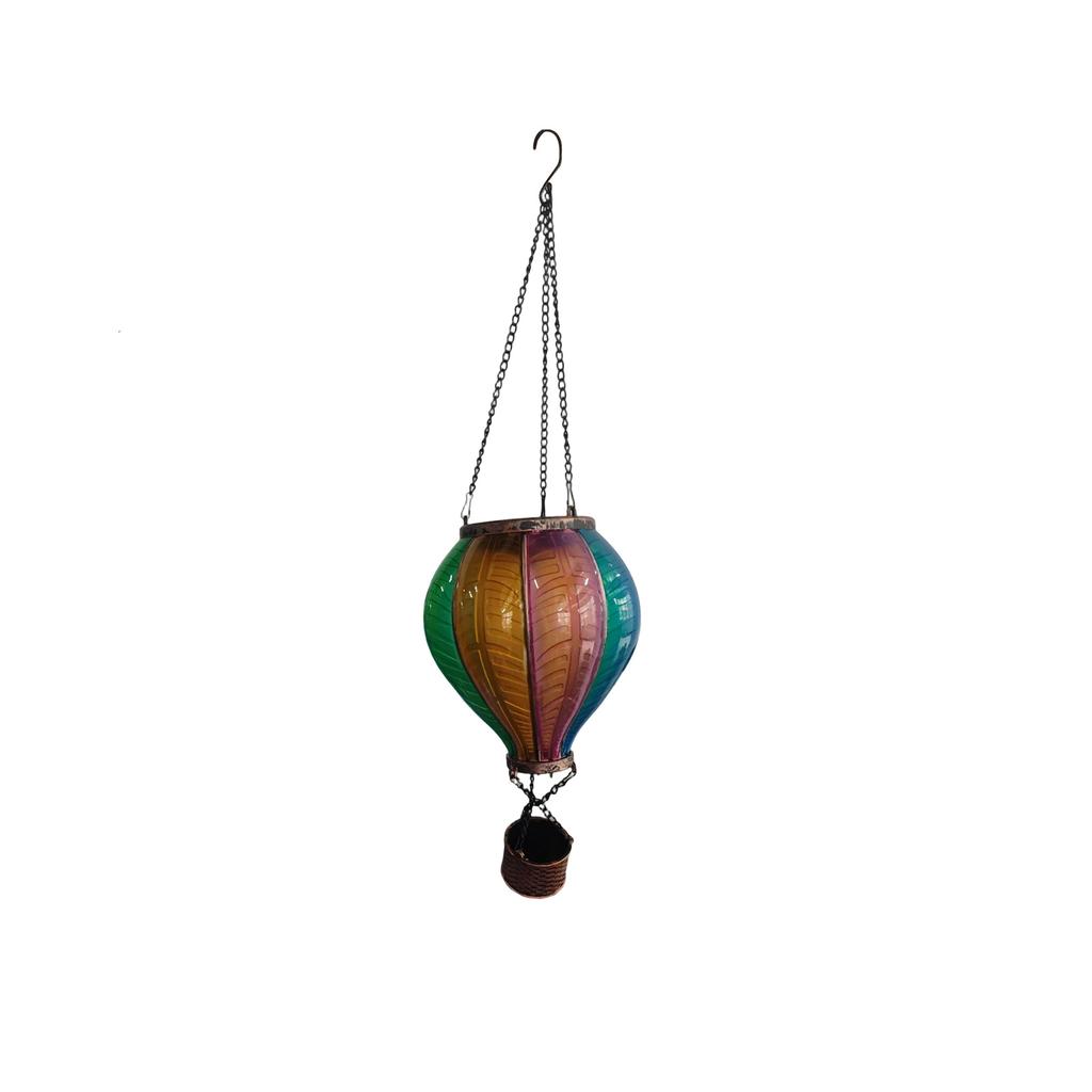 Solar Powered Hot Air Balloon Hanging Lantern Outdoor Patio Garden Decorative Pendant Light for Yard Pathway Balcony Porch