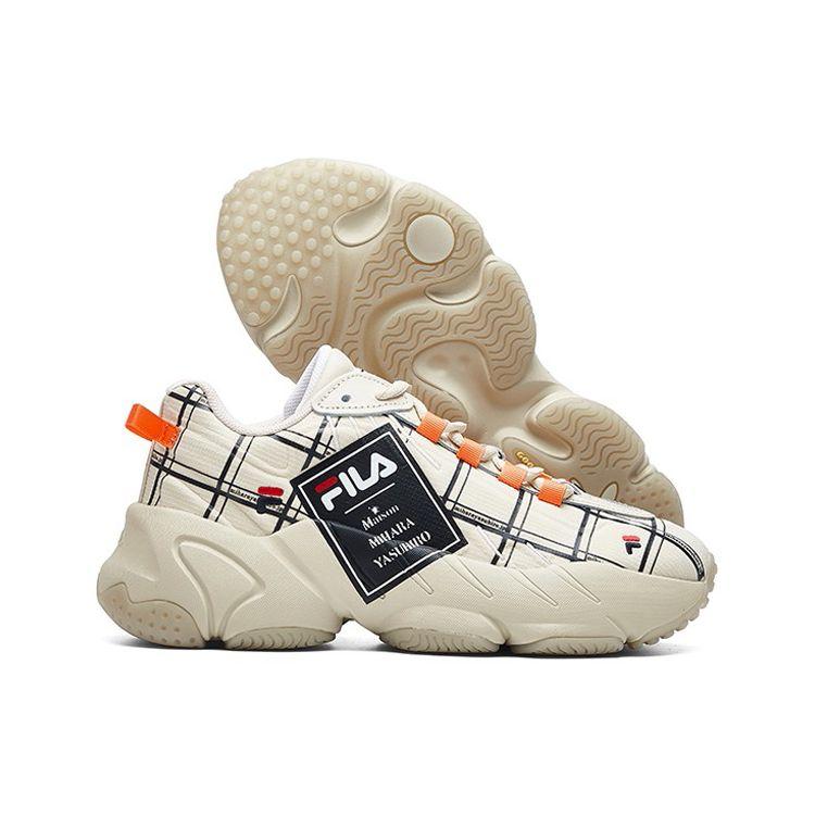 Mihara Yasuhiro X Fila Ade Retro Fabric Synthetic Leather Breathable Low-Top Running Shoes Women Sneakers Off-White F12W031118FWG