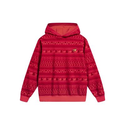 Li Ning Daily Prosperity Series Allover-Print Kapuzen-Langarm-Sweatshirt Herren Sweatshirt Zinnoberrot AAEU001-1