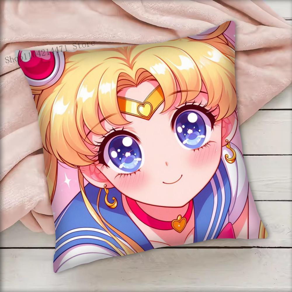 1Pc Sailor Moon Pillow Case Square Bedroom Sofa Leisure Comfort Cushion Car Living Room Home Decoration