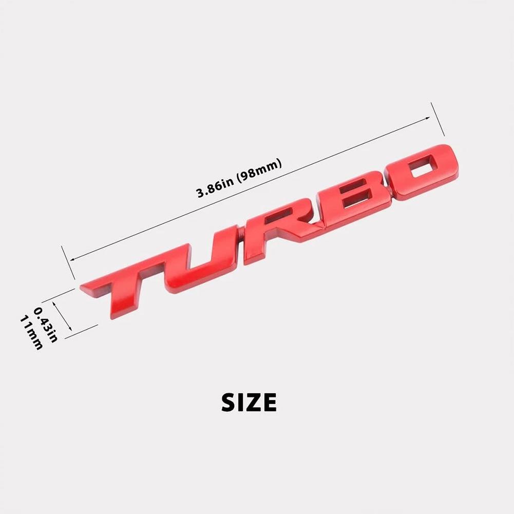 Turbocharged Labeling Car Logo 3D Stereoscopic Labeling Zinc Alloy Material Automotive Exterior Accessories