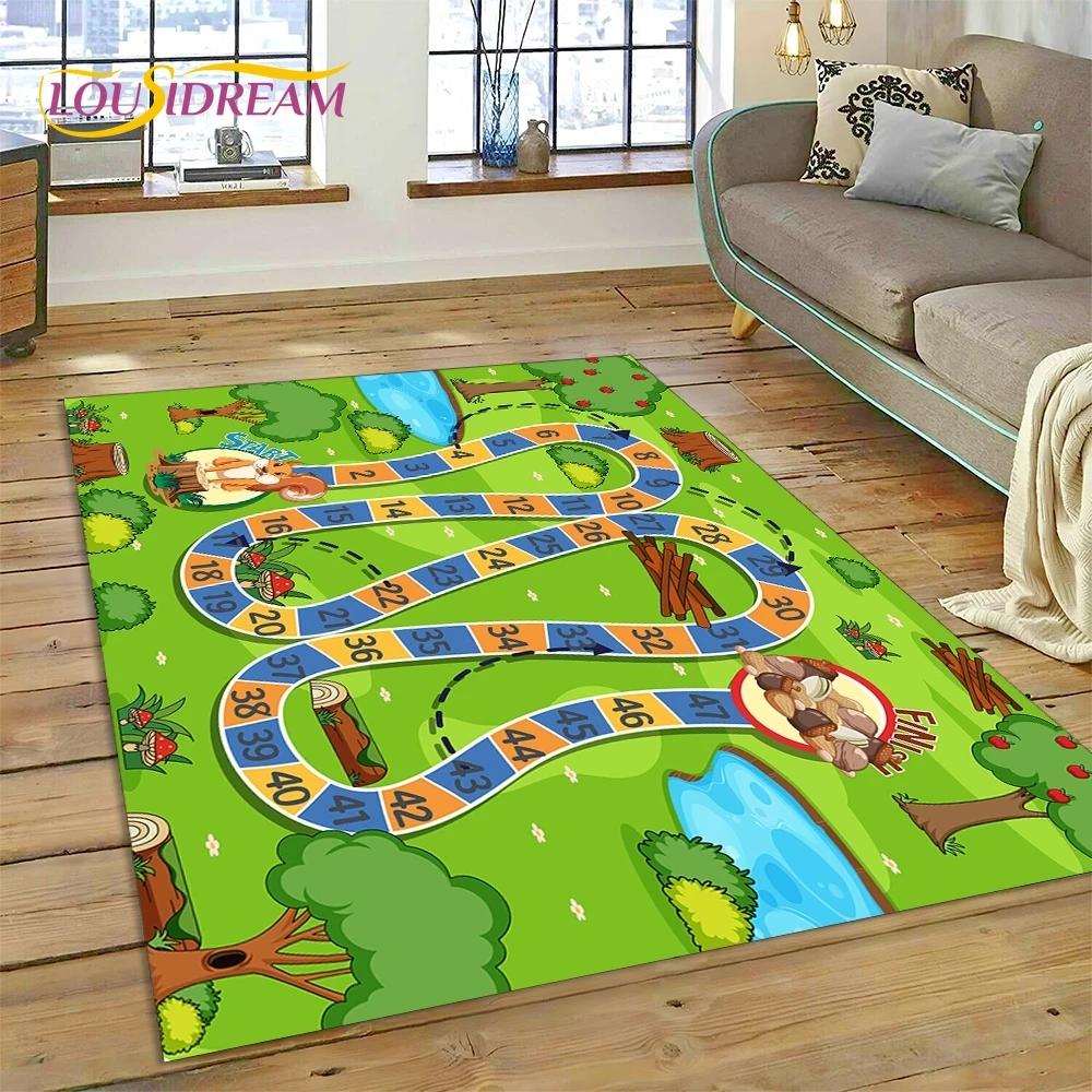 3D Highway Runway Playroom City Traffic Road Map Child PlayMat Rug Carpet for Living Room Bedroom Home Decor,Non-slip for Sofa