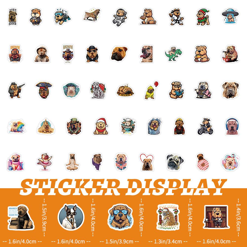 100Pcs/Set Pug Mini Pets Dogs Stickers DIY Fashion Decals Stickers