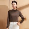 Women Bottoming Tops DE Velvet Self-Heating Thermal Top Half High Collar Long Sleeve Slim Fit Base Layer Shirt