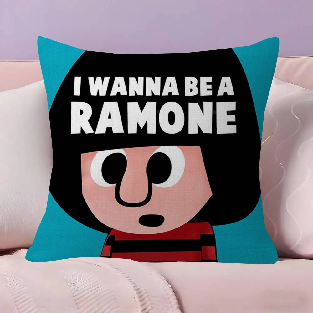 Band Punk RRamones anime Kissenbezug Dekokissen Sofa Heimdeko Hülle Kissenbezüge