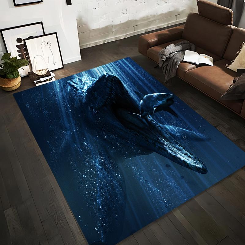 

Epic Ocean Monster Design with Shark1Realistic Blue Underwater Scene on Carpet Suitable for use as an anti-slip1 for1room and bedroom sofas 40x60cm( 15x23in )