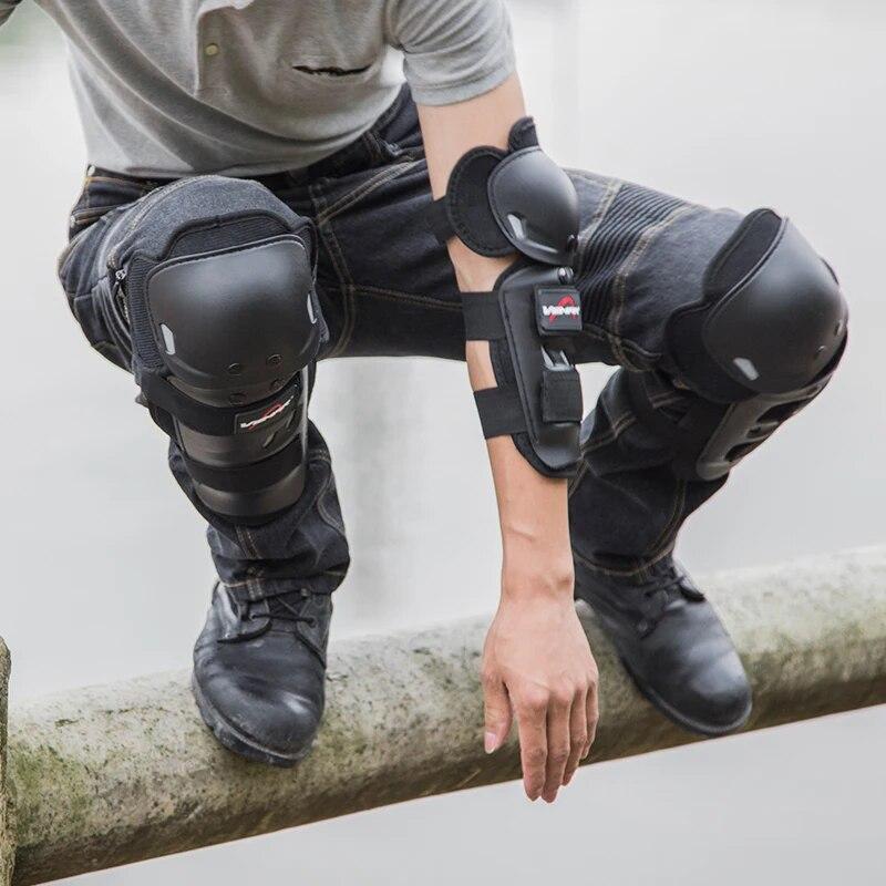 Ochraniacze na kolana motocyklowe VEMAR chroniące przed upadkiem w terenie