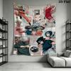 Naruto Art Compilation Wall Tapestry Aesthetic Wall Hanging Printed Fabric Blanket Decorative Tapestries For Bedroom Living Room Home Decor