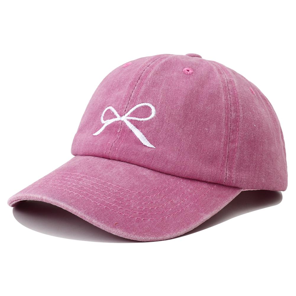 New Designer Korean Style Bowknot Embroidered Baseball Cap Snapback Hat Women Men Vintage Outdoor Streetwear Dad Hats Bone