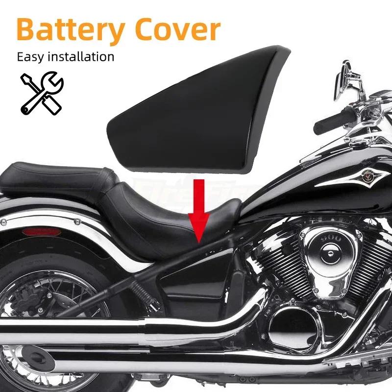 Black Motorcycle Battery Side Fairing Covers Frame Guard Protector For Kawasaki Vulcan VN900 Classic Custom 2006-2020