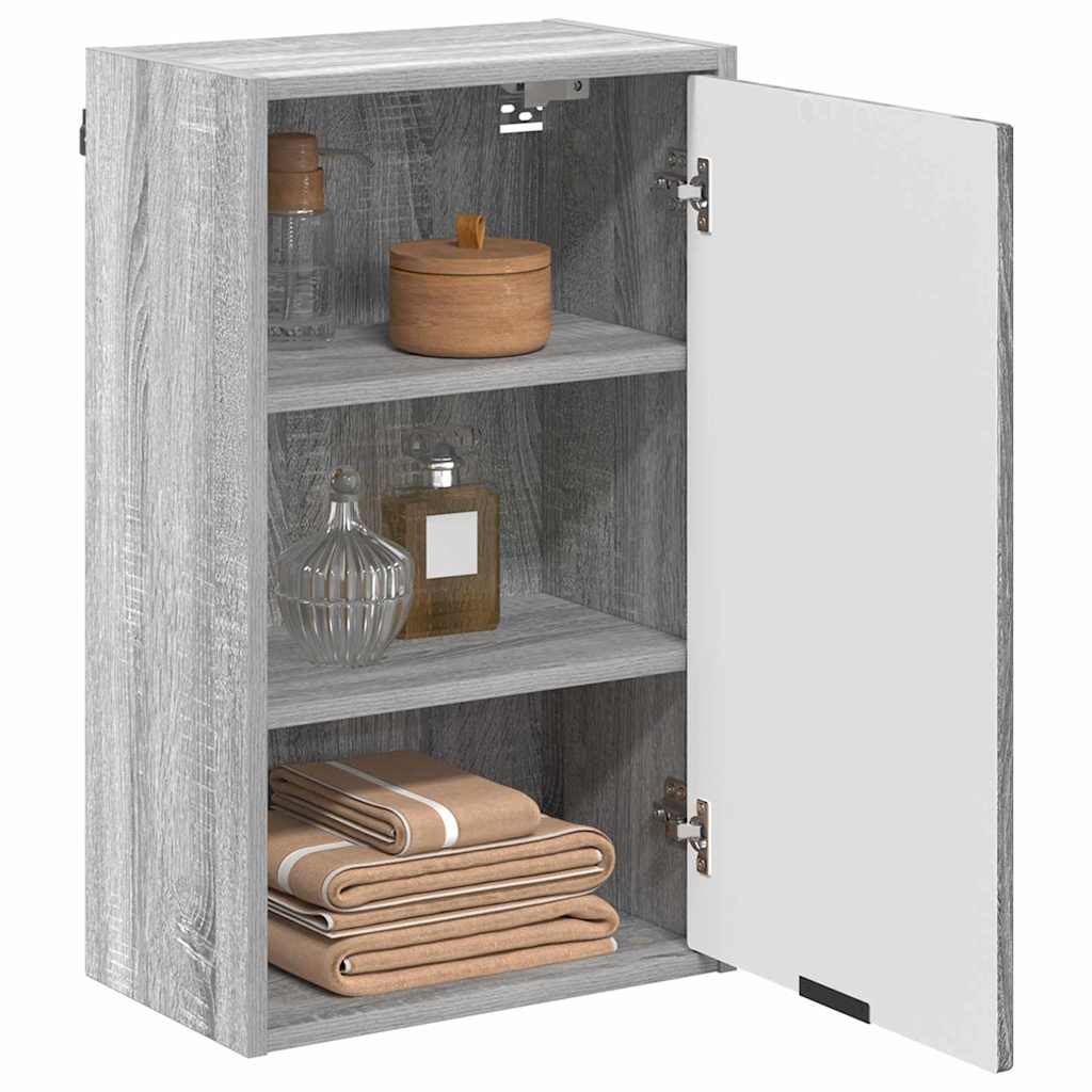Wall Mounted Bathroom Cabinet Grey Sonoma 39 x 23.5 x 65 cm