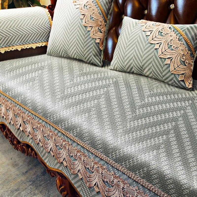 

Summer Ice Silk Rattan Mat Non-slip Sofa Cover Slipcover Living Room Decorate Sofa Cushion Armrest Towel Home Decoration 1pc armrest 50x60cm