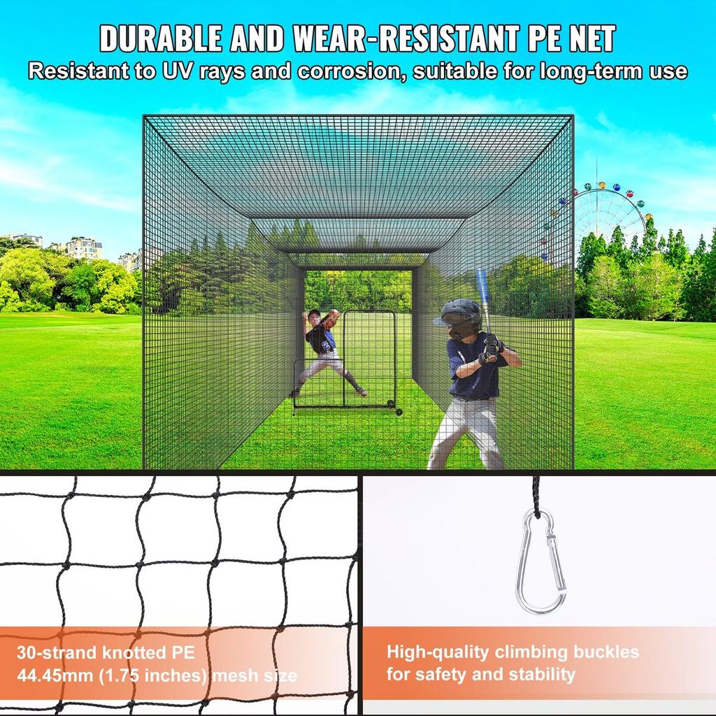 Baseball Batting Netting, Professional Softball Baseball Batting Hitting Training Net, Practice Portable Pitching Cage Net with Door & Carry Bag,