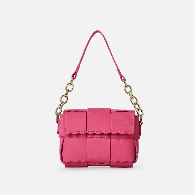 

Small High-end Women s Bag With Biscuit Pattern Splicing Handbag Shoulder Versatile Commuter Crossbody 17cmx6cmx12cm
