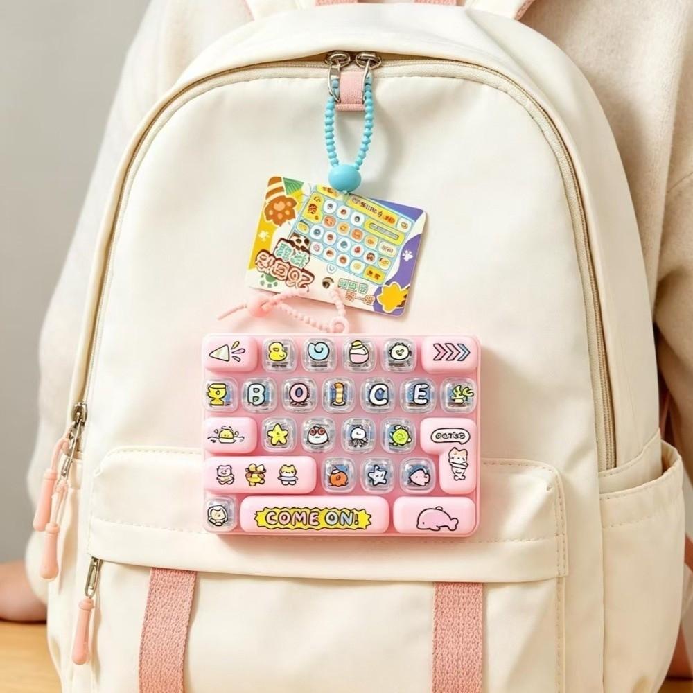 Plastik Mechanische Fidget Tastatur Cartoon Fidget Schlüsselanhänger Spielzeug Schreibtisch Dekoration
