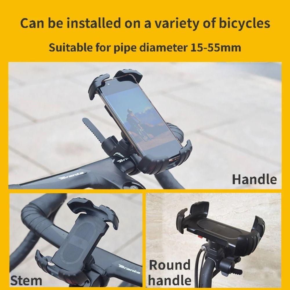 Non-slip Road Bike Phone Holder Moto Bike Phone Bracket for 4.7-7.2 inch Phone Rearview Mirror
