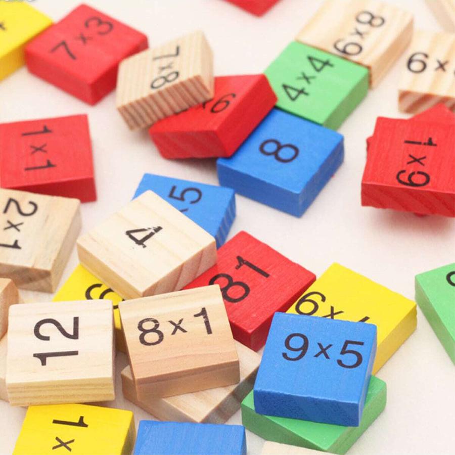 Color Wooden 99 Multiplication Table School Teaching Aids for Mathematics Education Multiplication Calculation Learning Aid Tool