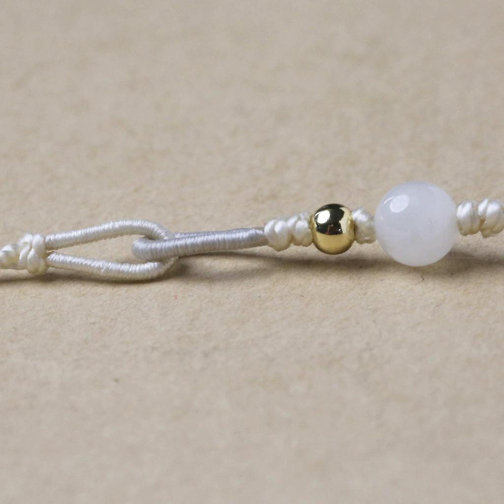 Hand-Woven Hetian Jade Abacus Bead Pendant Lanyard - Gold and Jadeite Pendant Rope for Men and Women