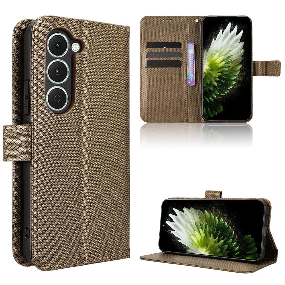 For TECNO Spark 40 Pro 4G Leather Wallet Case with Strap Diamond Texture Phone Cover