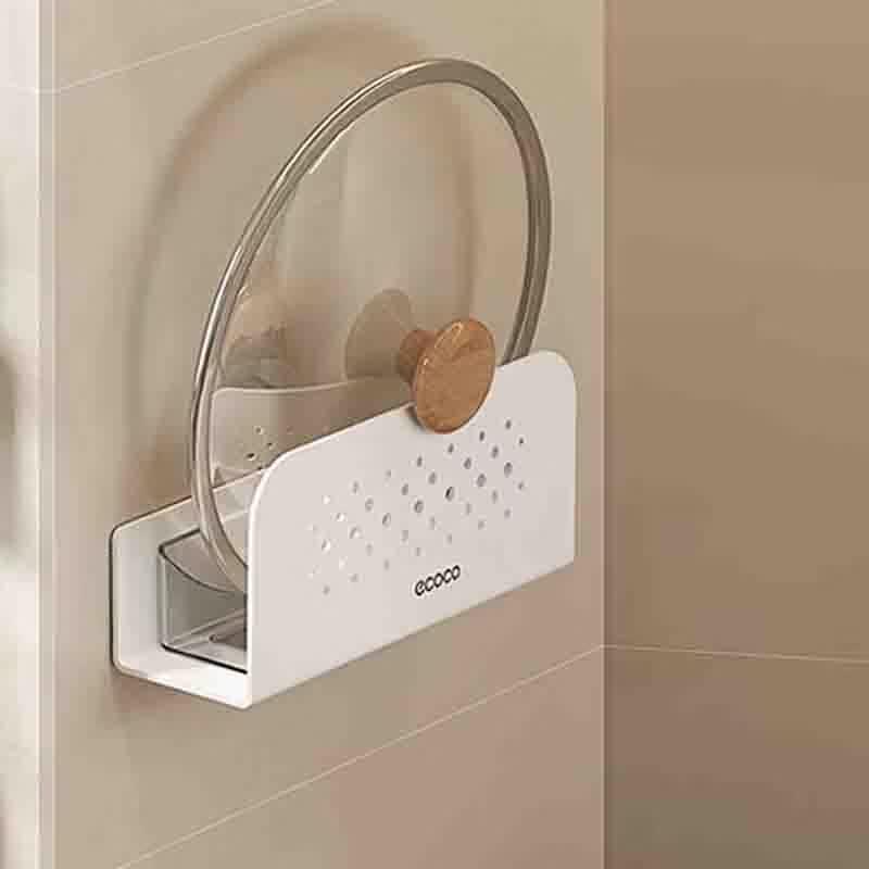 Yikeke Aluminum Wall-Mounted Pot Lid & Utensil Holder
