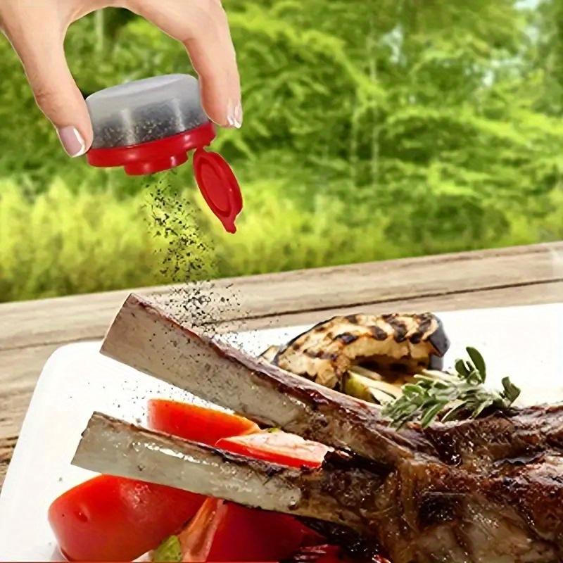 Outdoor Spice Jar with Moisture-proof and Transparent Red Cover for Camping and Picnic