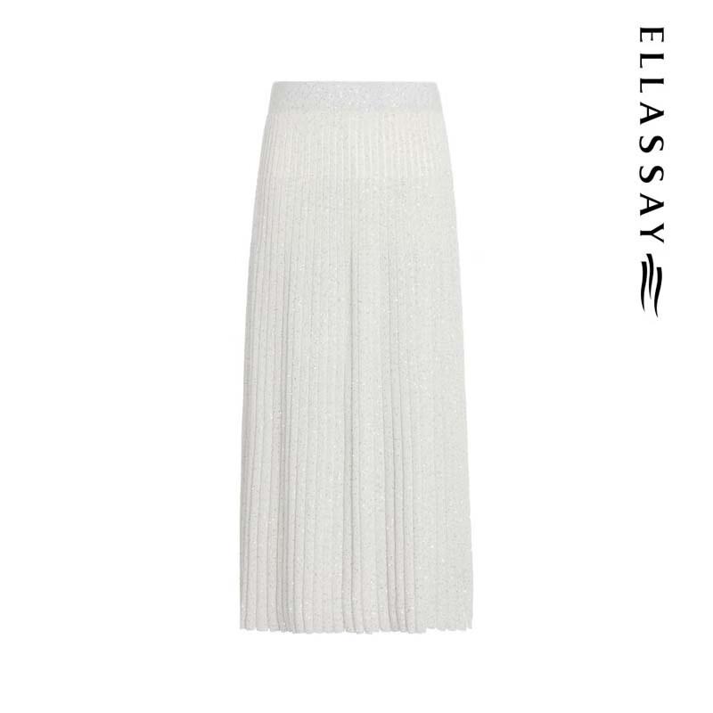 ELLASSAY Women's Slim Long Knitted Skirt