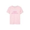 Logo Print Casual Round Neck Breathable Short Sleeve T-Shirt Women Tops Chalk-Pink L224W086-01SX