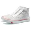 Li Ning Wave Canvas Hi High Top Skateboard Shoes Men's White Gray AECR011-1