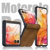 Hot Glass + Case for Motorola Razr 70 60 50Ultra Leather Cover Business Middle Shaft Hinge Anti-knock Cases for Razr50Ultra Plus