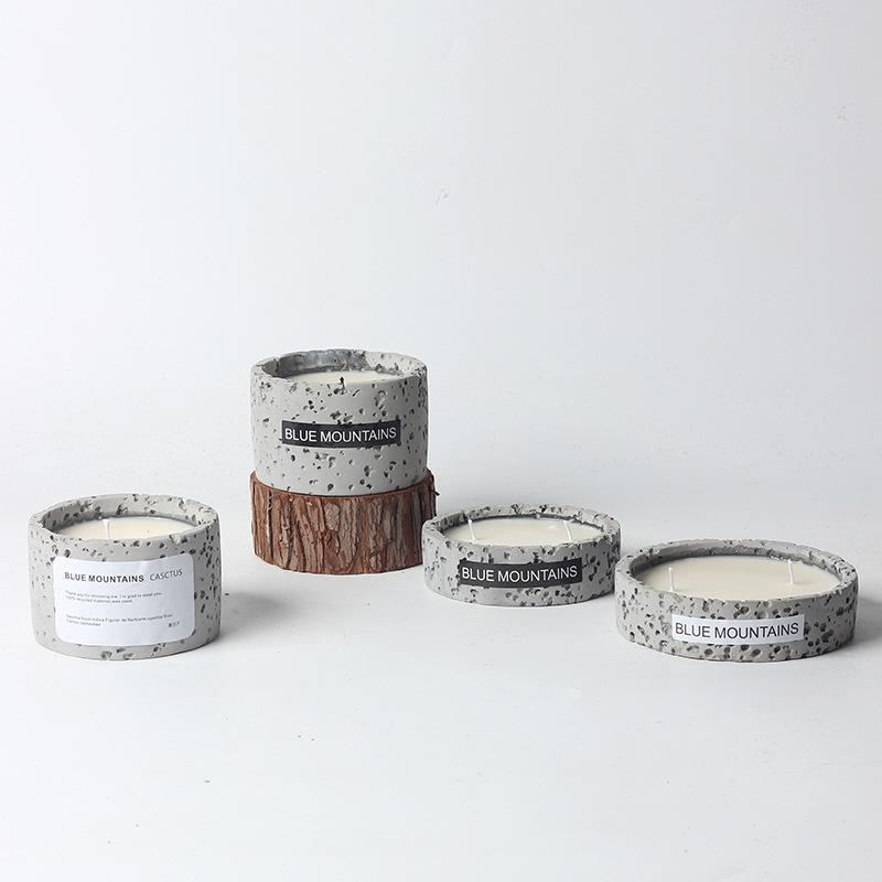 Gray Cement Cup Home Decoration Candle Souvenir Handmade Soy Wax Fragrance Diffuser