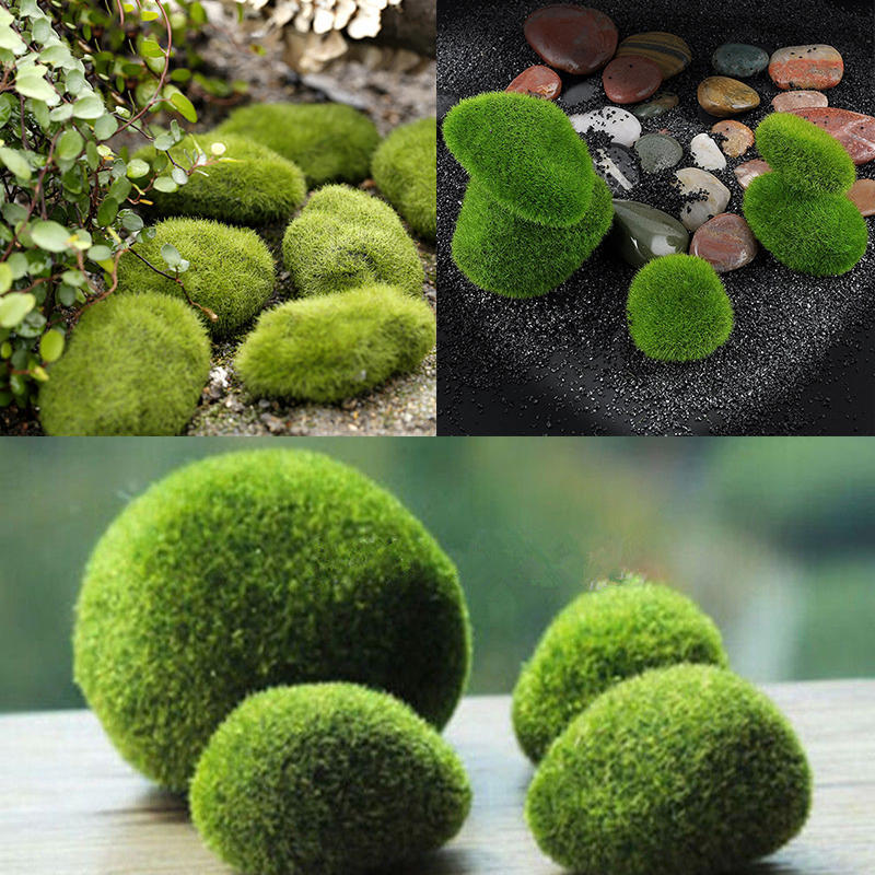 Marimo Moss Balls Artificial Grass Stones Turf Mini Fairy Garden Micro Terrarium