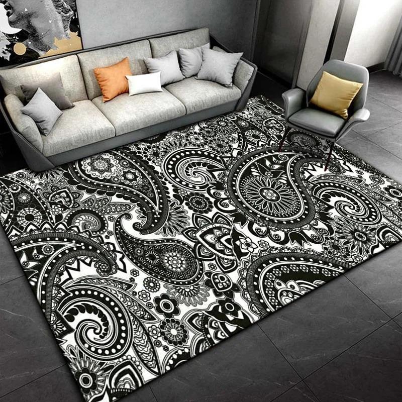 Paisley Carpet Geometric Vortex Rug Classic Floral Mat Modern Minimalist Living Room Mat Home Decoration Floor Rug Home Bedroom