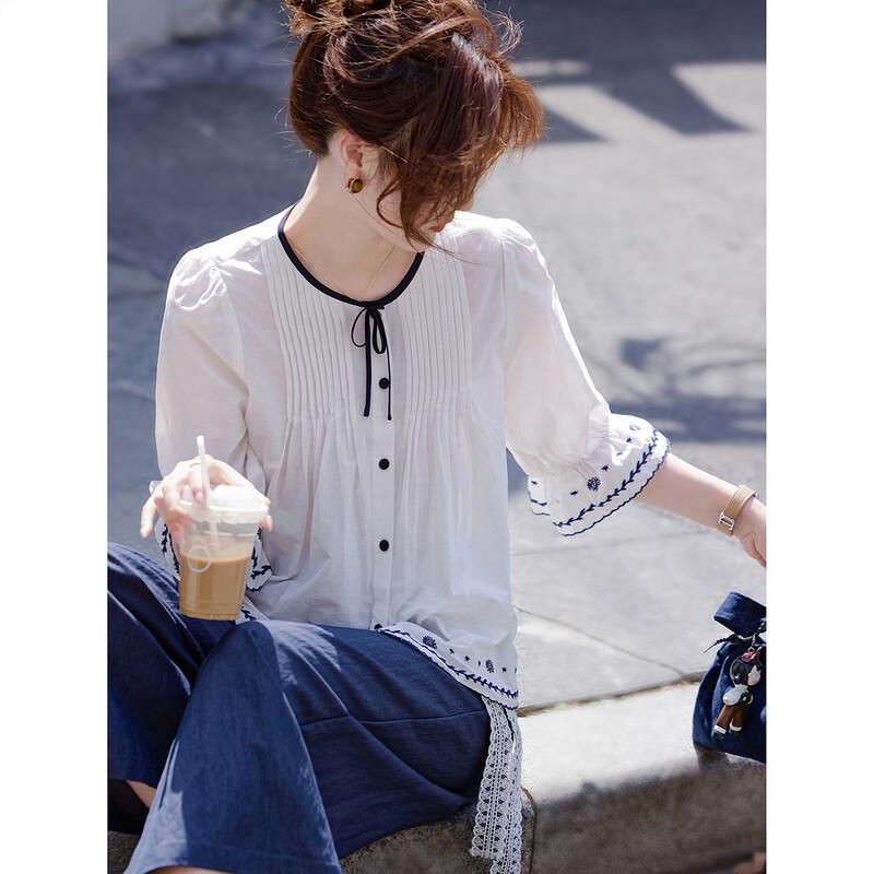 Women's Round Neck Shirt & Wide-Leg Trousers Set